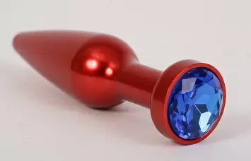 Красная анальная пробка с кристаллом 4sexdreaM 47199