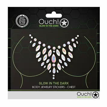 Светящиеся наклейки на грудь Chest Jewelry Stickers Ouch! Glow in the Dark OU855GLO