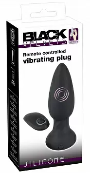 Анальная вибро-пробка с дистанционным управлением Vibrating Plug Black Velvets