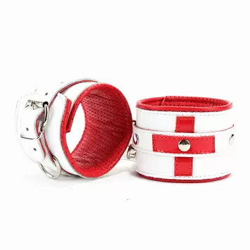 Белые наручники с красным крестом для медсестрички