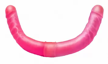 Розовый двухголовый фаллоимитатор