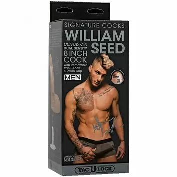 Фаллоимитатор с мошонкой на съемной присоске необрезанный слепок порно-звезды William Seed Signature Cocks