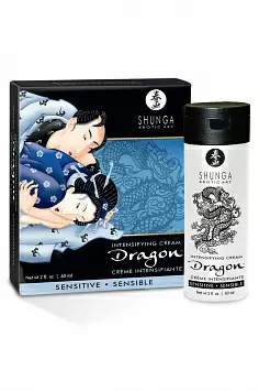 Возбуждающий крем для пар Дракон с эффектом Огонь и лед для чувствительных Shunga Dragon Sensitive