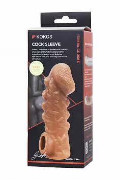 Увеличивающая насадка на пенис с рельефом Cock Sleeve CS.008 Kokos
