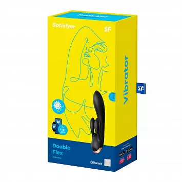 Вибратор-кролик с управлением с телефона Double Flex Satisfyer Connect App