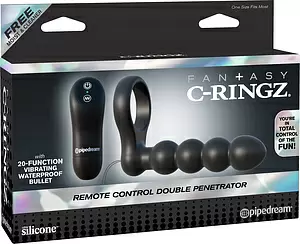 Эрекционное кольцо Remote Control Double Penetrator с анальным фаллоимитатором C-Ringz