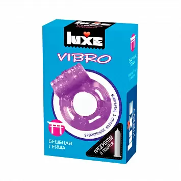 Виброкольцо и презерватив Бешеная Гейша Luxe VIBRO