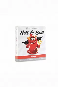 Стимулирующая насадка-презерватив с ароматом вишни Roll & Ball