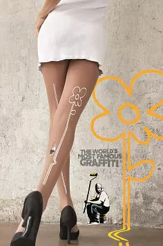 Колготки с рисунком Бэнкси 20 den Banksy Two Lines Marilyn