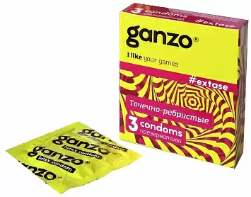 Точечно-ребристые презервативы Extase GANZO