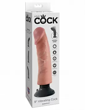 Вибромассажер King Cock - 9&quot; Vibrating Cock Flesh