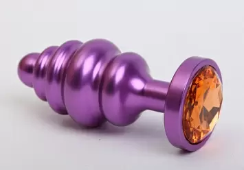 Пробка металл фигурная фиолетовая с стразом 7,3х2,9 см.