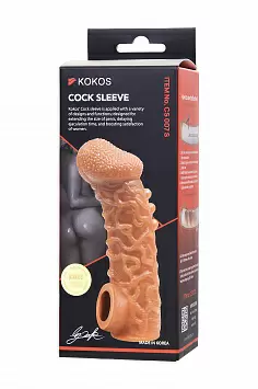 Насадка с рельефом и отверстием для мошонки Cock Sleeve CS.007 Kokos