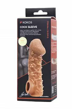 Насадка с рельефом и отверстием для мошонки Cock Sleeve CS.009 Kokos