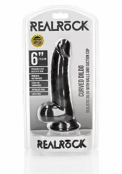 Фалоимитатор реалистичный Curved 6'' RealRock Shots Media
