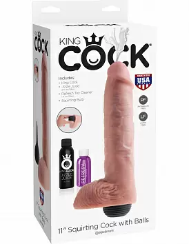 Фаллоимитатор с функцией семяизвержения King Cock 11&quot; Squirting Cock