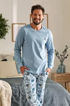 Мужская пижама штаны и лонгслив PMB.4511 Doctor nap