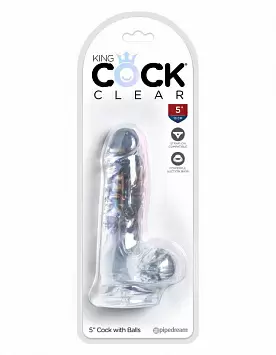 Прозрачный фаллоимитатор King Cock Clear 5 Cock