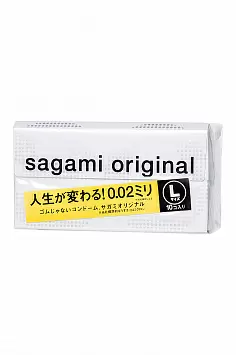 Полиуретановые презервативы увеличенного размера Sagami Original 0,02 L-size