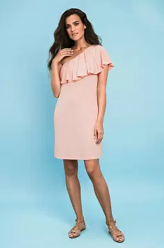Платье летнее с воланом розовый